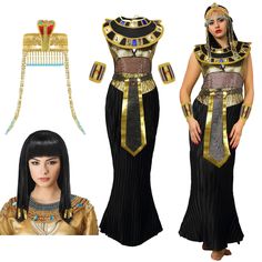 PRICES MAY VARY. Cleopatra Costume Set: the Cleopatra costume for women includes an Egyptian headpiece, a wig and an Egyptian dress, which can match well with your Egyptian costume and easy to attract people's attention Eye Catching Design: these Cleopatra costume accessories are designed with Egyptian themed elements, the exquisite golden headpiece is decorated with cobra, turquoise rhinestone and gold beads; The Cleopatra wig with braids comes with gold metallic ties; The Cleopatra dress is de Egyptian Halloween Costume, Wig With Braids, Cleopatra Wig, Golden Headpiece, Queen Headpiece, Egyptian Headpiece, Egypt Dress