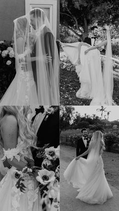 the bride and groom are getting ready to walk down the aisle in their wedding dress