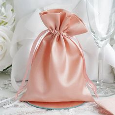 Pack of 12 - 5"x7" Dusty Rose Satin Favor Bags Party Drawstring Pouches Handmade Candy, Rice Bags, Candy Jewelry, Chair Sashes, Wedding Gift Bags, Wedding Favor Bags, Satin Bags, Wedding Party Favors, Drawstring Pouch