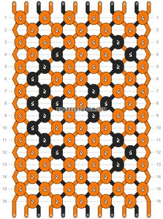 an orange and black pattern is shown with numbers in the middle, on top of it