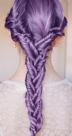 Gorgeous Violet Braid Artsy Hair, Fishtail Braids, Extreme Hair Growth, Pony Tails, Rapunzel Hair, Extreme Hair, Haircut Styles, Fantasy Hair