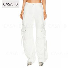 The Casa B| Femme Street Style White Baggy Cargo Denim Jeans Are Coming Soon! Like To Be Notified Upon Its Arrival. Price Will Drop From 777 To Sale Price! Machine Wash Zip Fly With Button Closure Side Slant Pockets Side And Back Cargo Pockets Size Guide S 2-4 M 6-8 L 10 Delicately Packaged In Casa B Environmentally Conscious Packaging Similar To The Attico Cargo Pants For $1,150 Luxury High Street Fashion Fwrd Revolve Reformation Bananhot Nbd For Love And Lemons Bronx And Banco Norma Kamali Net Angeles, Attico Cargo Pants, Womens Carhartt Pants, Orange Jeans, Bronx And Banco, Jeans Street Style, Vintage Calvin Klein, Cotton Citizen, High Street Fashion