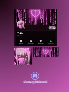 an anime theme with pink and purple colors