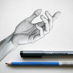 a drawing of a hand holding a pencil