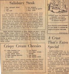 an old newspaper article about crispy cream cheeses