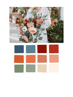 the color palette for this wedding bouquet