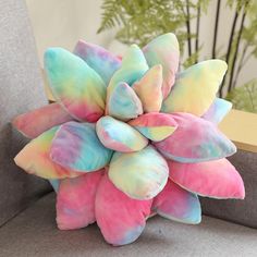 Cactus Decor - Echeveria Succulent Pillow Succulent Pillow, Whimsical Pillows, Leaves Pillow, Cactus Decor, Indie Room, Cute Pillows, Flower Pillow, Plush Pillow, Pillow Gift