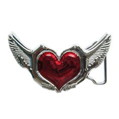 Product Details: Material:  High quality alloy Measures 4.25" x 2" Fits up to 1 1/2" wide belt strap Lead and nickel free Listing and template services provided by inkFrog Cool Belt Buckles, Closet Basics, Y2k Belt, Hip Hop Poster, Bird Wings, Heart With Wings, Vintage Belt Buckles, Metal Belt, Wide Belt