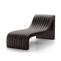 the curved chair is made out of leather