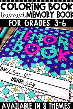 coloring book for 3rd grade students with the title, color by numbers and memory books