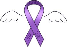 a purple ribbon with angel wings and the words hope on it that says, hope