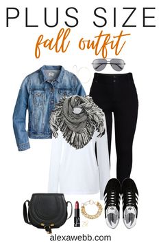 Plus Size Outfit With Jean Jacket, Walmart Plus Size Fall Outfits 2022, Plus Size Autumn Outfits 2022, Curvy Fall Outfits 2022, Plus Size Fall Fashion 2022 Casual, Fall Plus Size Outfits 2022, Plus Size Fall Outfits 2022, Plus Size Black Jeans Outfit, Plus Size Fall Capsule Wardrobe