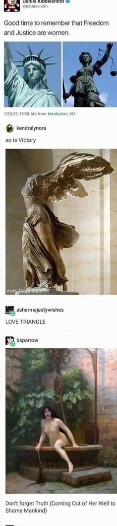 the twitter page has pictures of different statues