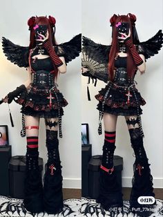 Harajuku Goth, Gothic Y2k, Alternative Outfits, Really Cute Outfits, Harajuku Fashion