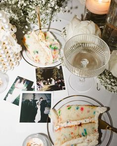 a table topped with plates filled with cake