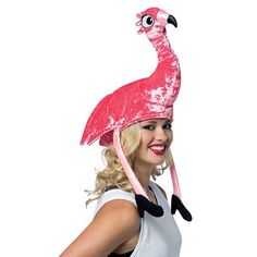 Flamingo Hat, Bird Hat, Flamingo Costume, Pink Flamingos Birds, Hat Party, Last Minute Costumes, Flamingo Bird, Funny Hats, Halloween Hats