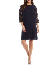 Shop for Caroline Rose Lace Round Neck 3/4 Sleeve Shift Dress at Dillard's. Visit Dillard's to find clothing, accessories, shoes, cosmetics & more. The Style of Your Life. Shift Dress Formal, Caroline Rose, Mother Dress, Rose Lace, Mothers Dresses, Fine Fabric, Xl Dress, Cocktail Dress Party, Simple Dresses