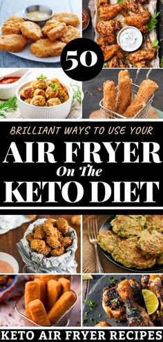 the top ten air fryer keto diets are shown in this collage