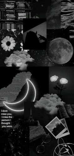 black and white collage with text that says i miss you