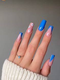 Blue And Green Spring Nails, Lilac Nails, Spring Acrylic Nails, Simple Acrylic Nails, Acrylic Nails Coffin Pink, Acrylic Nails Coffin Short, Summer Acrylic Nails, Short Acrylic Nails Designs