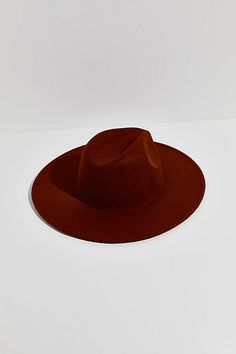 So simple yet chic, this effortlessly cool hat is featured in a structured style and soft wool-blend with a teardrop-shaped crown and wide brim. | Clean Slate Felt Hat by Free People in Brown Fall Hats For Women, Cool Hat, Fall Hats, Clean Slate, Cool Hats, Felt Hat, Soft Wool, Wide Brimmed, Boho Clothing