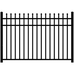 a black and white image of a fence with an arrow design on the top right hand side