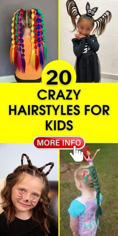 Crazy Hairstyles For Kids, Crazy Hairstyles, Childrens Hairstyles, Easy Hairdos