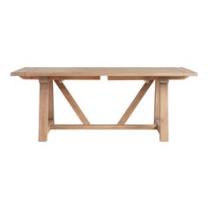 a wooden table on a white background