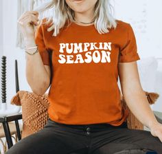 Orange Crewneck, Pumpkin Patches, Orange Tees, Pumpkin Season, Burnt Orange Color, Pumpkin Seasoning, Fall Shirt, Pumpkin Orange