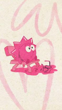 a drawing of a pink cat on top of a piece of paper