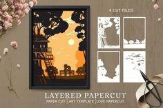 Crafting Whimsy DIY Paper Blooms Paper Cut Art Templates, Diy Paper Flowers, Diy Shadow Box, Paper Carving, Paper Cutout Art, Light Boxes, 3d Paper Art, Art Templates