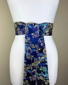 Blue Chinese Dragon, Dragon Belt, Chinese Brocade, Kimono Belt, Sky Cotl, Gold Brocade, Royal Blue And Gold, Obi Belt, Dragon Print