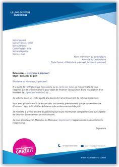 a blue and white business letterhead