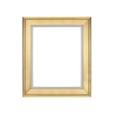 an empty gold frame on a white background