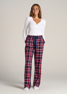 About Our Women’s Tall Flannel Pajamas You’ll never want to get out of bed when you’re wearing these women’s tall pajama pants. For years, tall women have had to settle for PJs that are way too short and fit in all the wrong places, but not anymore. You loved our classic flannel PJs and now we’re bringing you a pair with a regular fit and an open-bottom leg with all the length you need. These pajama pants have been designed exclusively for women between 5’9” and 6’6” with two different length op Flannel Pajama Pants Outfit, Pajama Pants Outfit, Red Pajama Pants, Flannel Pj Pants, 90s 2000s Fashion, Flannel Pjs, Christmas Pajama Pants, Get Out Of Bed, Flannel Pajama Pants