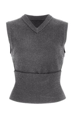 Find PROENZA SCHOULER Cruz Convertible Ribbed-knit Sweater Vest Xs on Editorialist. Under the helm of Creative Directors Lazaro Hernandez and Jack McCollough; Proenza Schouler continues to evolve their signature silhouettes with irresistible updates and iterations.The 'Cruz' knit vest converts to a cowl neck design by unbuttoning its hem and placing it along the neck. Elegant Outfit Classy, Vest Sweater, Blazer Jackets For Women, Work Chic, Grey Vest, Knitted Vest, Outerwear Vest, Mood Board Fashion, Ribbed Knit Sweater