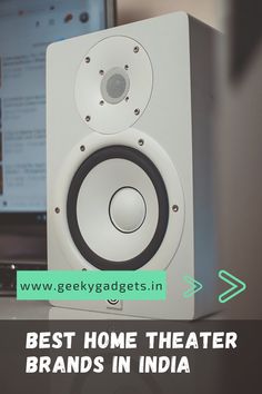 a computer with the words best home theater brands in india on it's screen