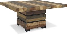 a table made out of wooden planks with two drawers on each side and one drawer at the top