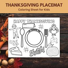 thanksgiving coloring sheet for kids with the words happy thanksgiving