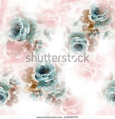 an abstract floral background with blue and pink flowers