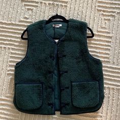 Never Been Worn With Tags Green Winter Workwear Vest, Winter Workwear Green Vest, Sherpa Vest, Suede Vest, Cardigan Vest, Fleece Vest, Leather Vest, Denim Vest, Sweater Vest