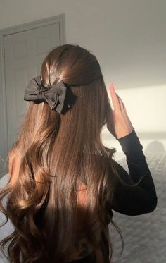 Hair Ribbons Hairstyles, Peinados Fáciles Para Cabello Corto, Back To School Hairstyles, Half Up Hair, Dream Hair