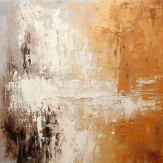 an abstract painting with brown and white colors