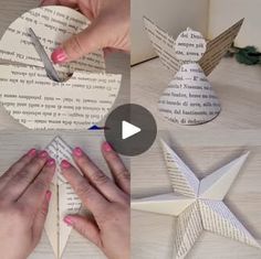 someone cutting out origami stars with scissors