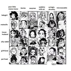 an image of many different faces and words in black and white, with the caption below