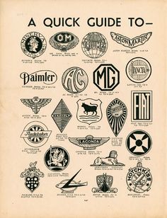 an old book with many different logos on it