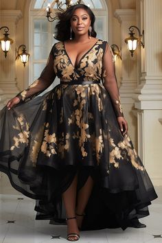 Xpluswear Black And Gold Wedding Guest Dress, Formal Attire Plus Size Women, Plus Size Empire Waist Dress, Plus Size Whimsy Goth, Plus Size Fall Wedding Guest Dress, Plus Size Cocktail Dress Wedding Guest, Plus Size Cocktail Attire, Gala Dresses Plus Size, October Wedding Guest Dress