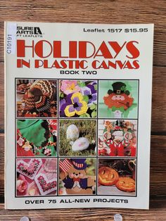 a book on holiday in plastic canvass with pictures of pumpkins and other items