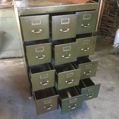 several drawers are stacked on top of each other