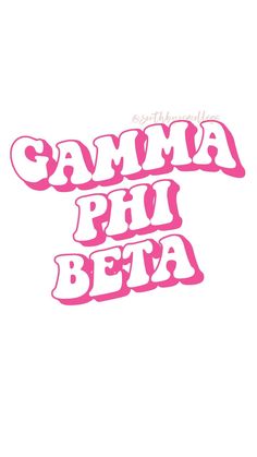 the words gama pho bera are in pink ink on a white background